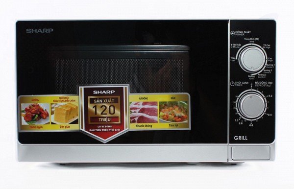 Lò vi sóng Sharp RG222VNS (R-G222VN-S) - Lò cơ, 20 lít - 800W, có nướng 1 Lò vi sóng Sharp RG222VNS (R-G222VN-S) - Lò cơ, 20 lít - 800W, có nướng